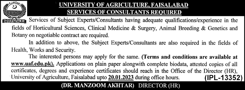 UAF Jobs 2022 | University of Agriculture Headquarters Announced Latest Recruitments