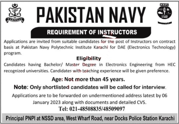 Pakistan Navy Jobs 2023 | Pakistan Navy Head Office Announced Latest Recruitments