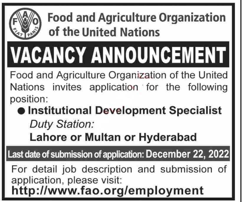 FAO Jobs 2022 | Food & Agriculture Organization Headquarters Announced Latest Hiring