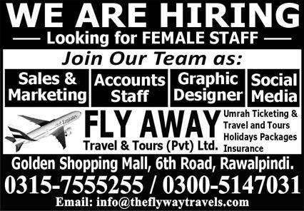 Latest Fly Away Travel & Tours Jobs 2023
