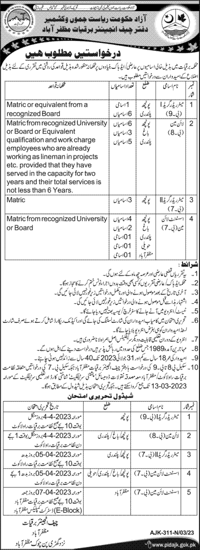 Electricity Department Jobs 2023 | Electricity Department Head Office Announced Latest Recruitments