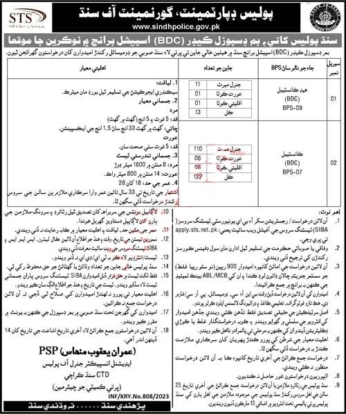 Police Department Head Office Announced Latest Recruitments 2023
