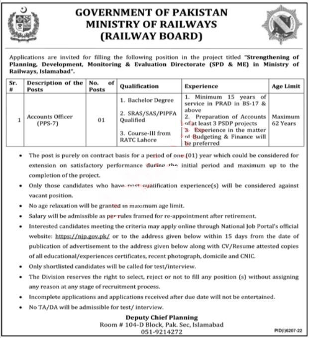 Ministry of Railways Jobs 2023 