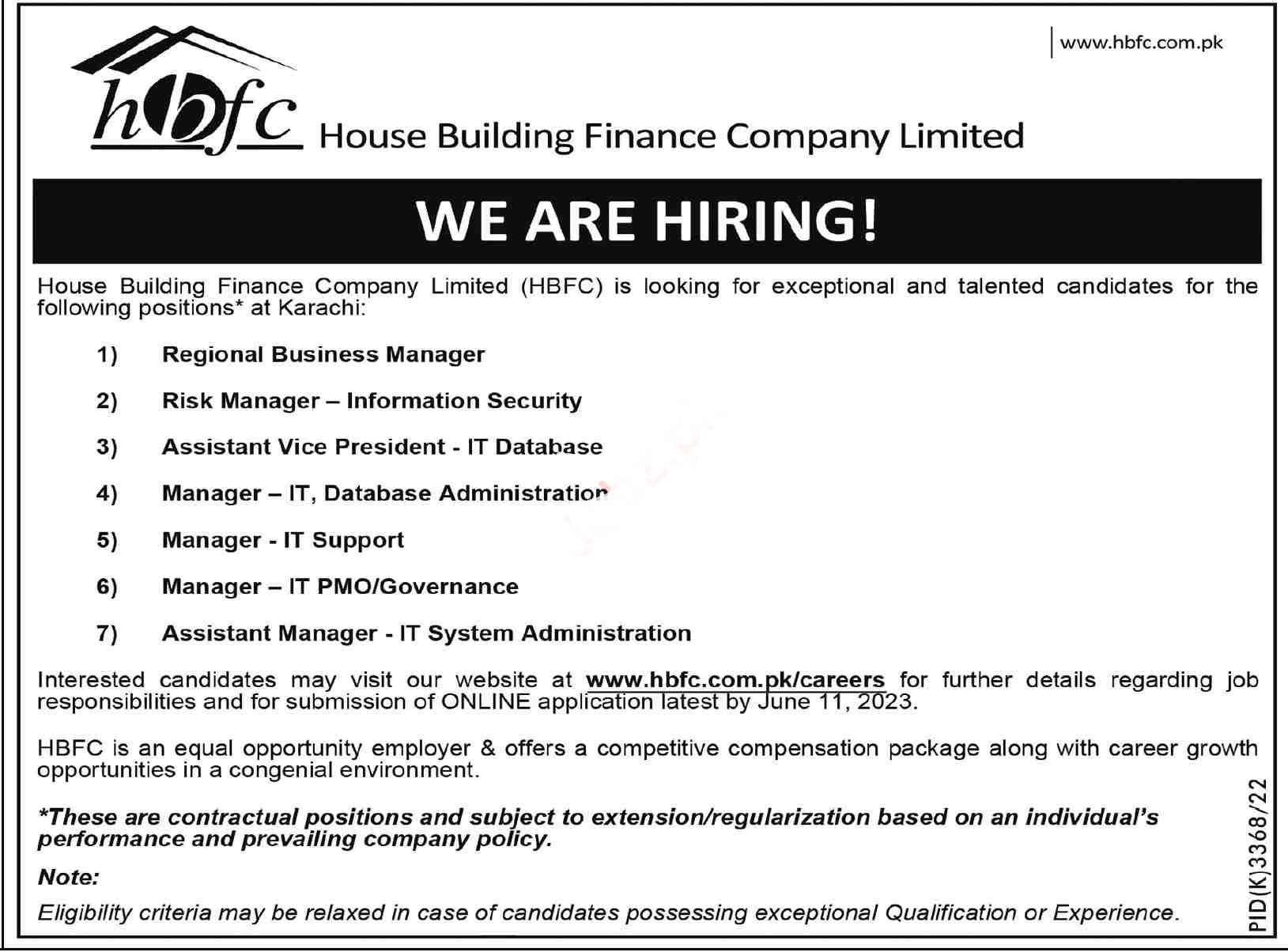 House Building Finance Company Limited HBFCL Jobs 2023