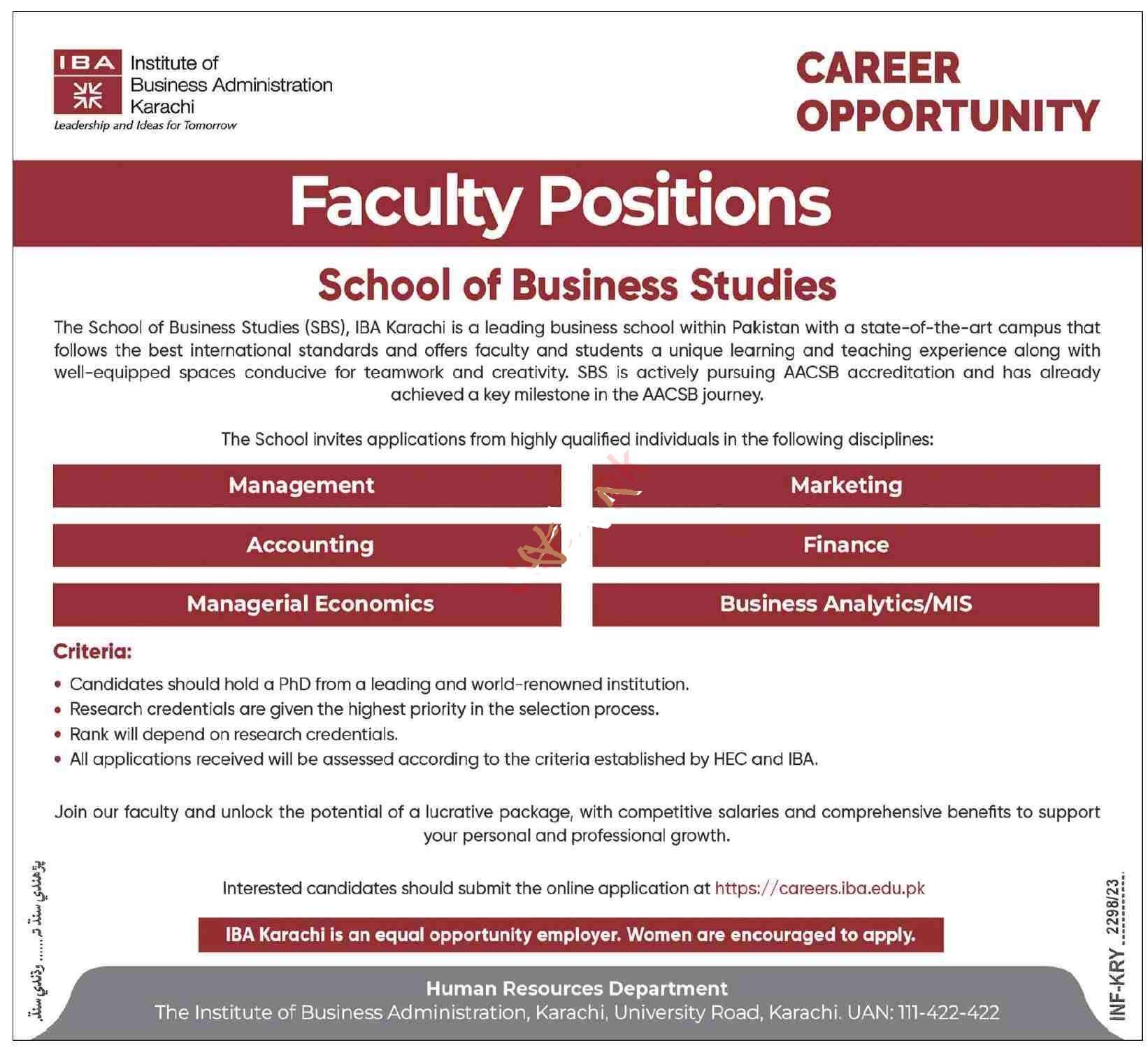  Institute of Business Administration IBA Jobs 2023