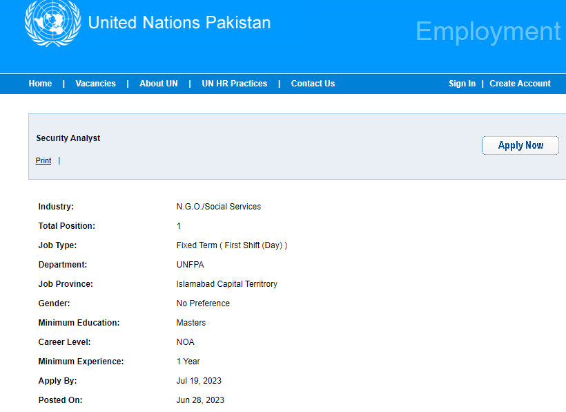 latest United Nations UN Jobs 2023 