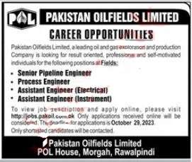 Positions Vacant at Pakistan Oilfields Limited POL 