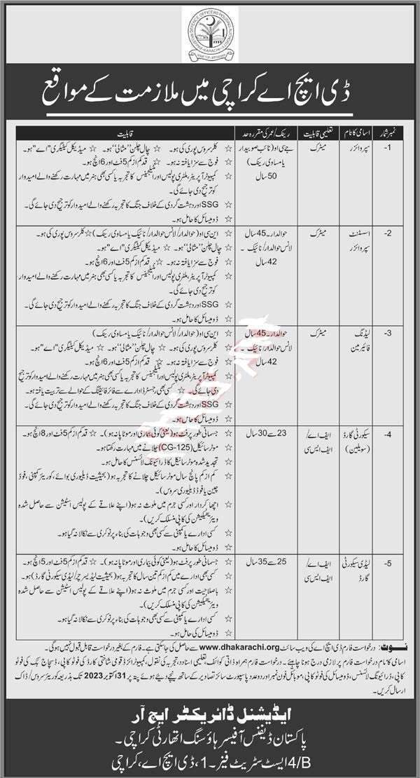 Job Opportunities at Defence Housing Authority DHA 