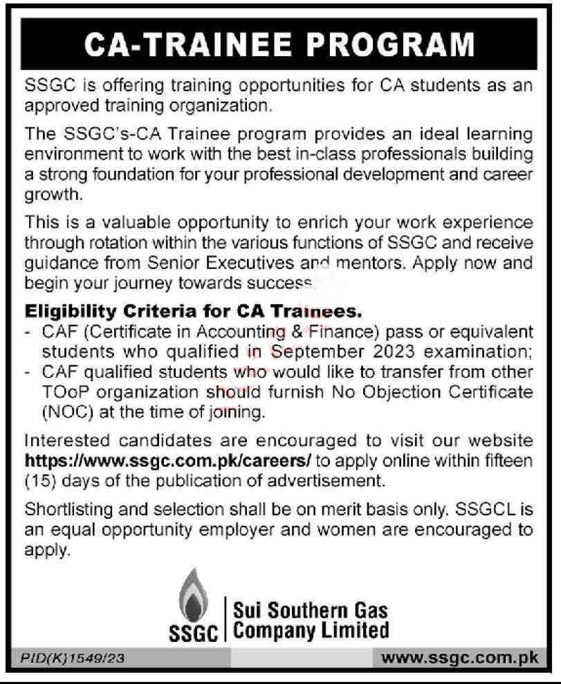 latest Sui Southern Gas Company Limited SSGC Jobs 2023