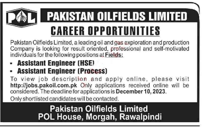 Latest Pakistan Oilfields Limited POL Jobs
