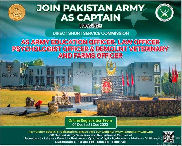 Job Opportunities at Pakistan Army