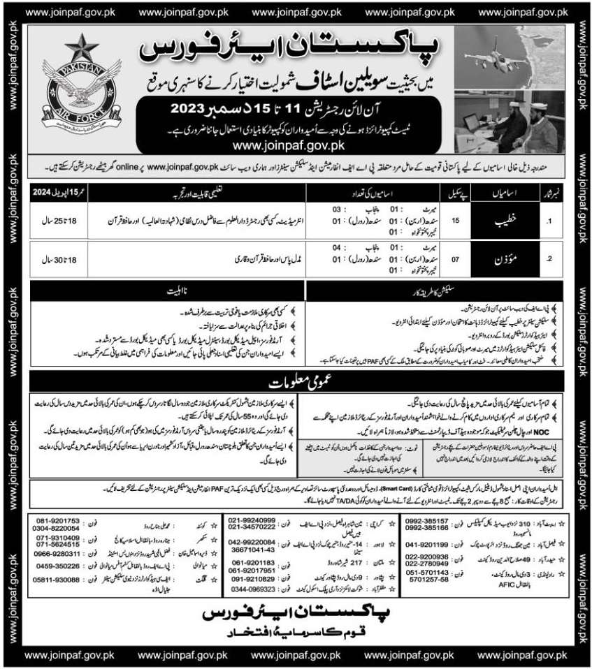 Job Opportunities at Pakistan Air Force PAF